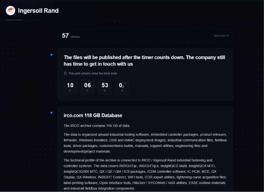Ingersoll Rand falls victim to Everest ransomware