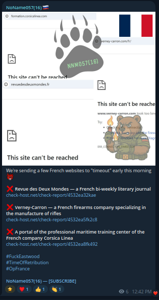 NoName057(16) claims to targets the website of Revue des Deux Mondes