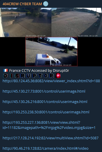 Alleged unauthorized access to an unidentified CCTV System in France