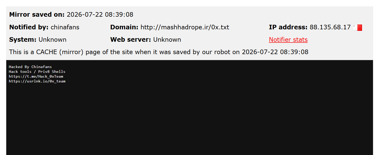 Alleged data leak of mashhadrope.ir