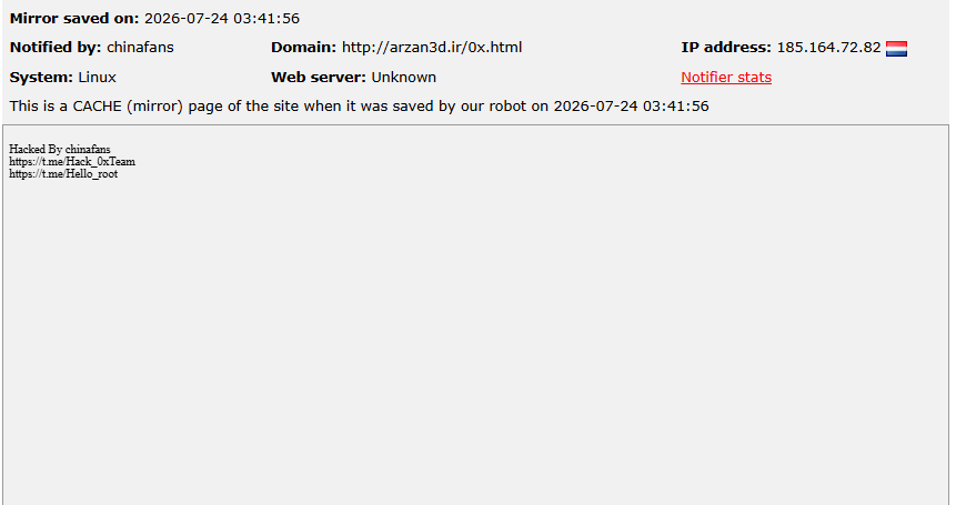 chinafans targets multiple Iranian websites