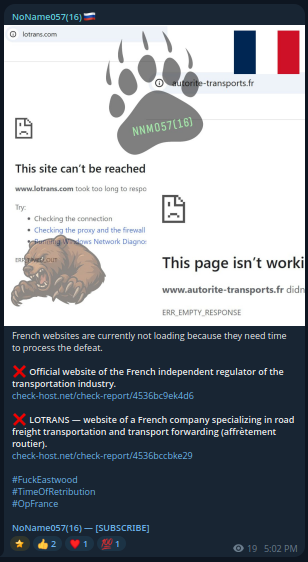 NoName057(16) claims to targets the website of LOTRANS