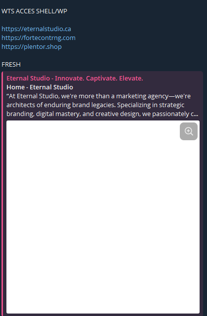Alleged unauthorized webshell access to Eternal Studio