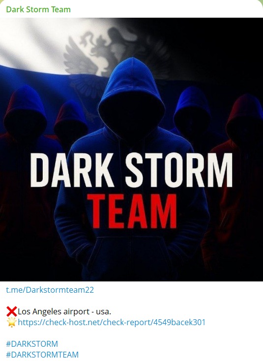Dark Storm Team targets the website of Airport La