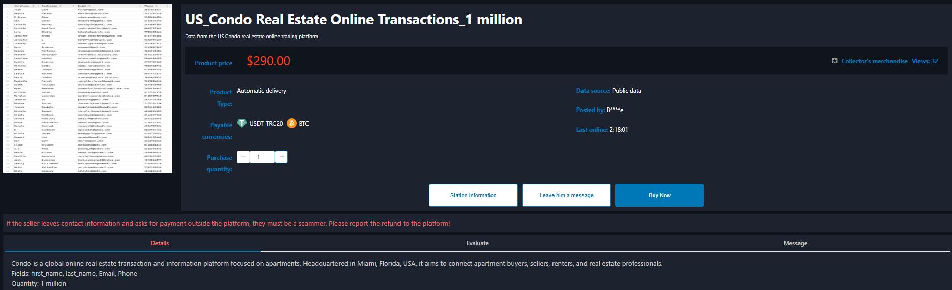 Alleged breach of Condos Global data