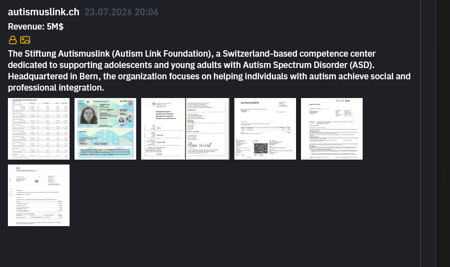 Stiftung Autismuslink falls victim to INC RANSOM Ransomware