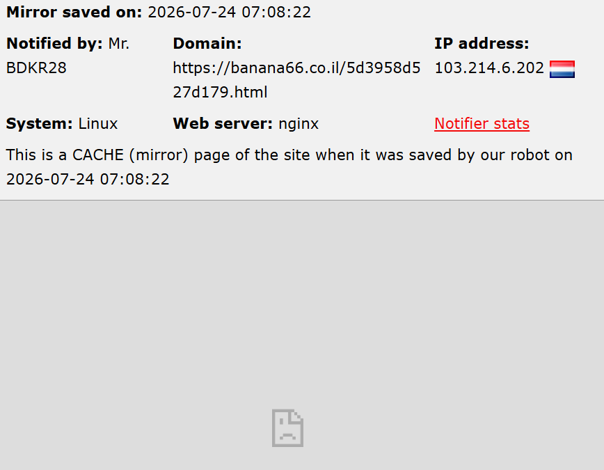Mr. BDKR28 targets the website of banana66