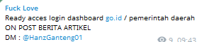 Alleged unauthorized access to an unidentified government organization in Indonesia.