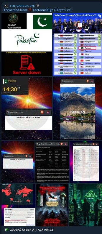 THE GARUDA EYE targets the website of Pakistan.com