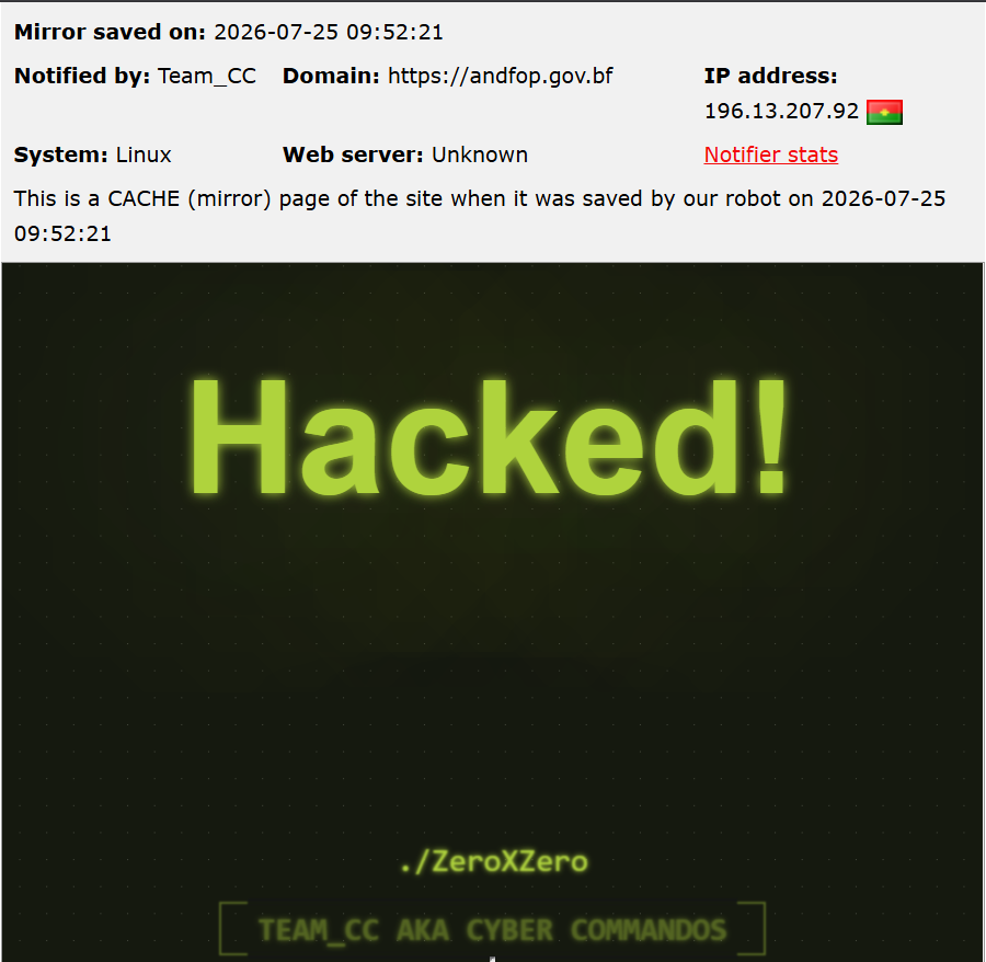 Team_CC targets the website of National Agency for Public Organizations Land Assets