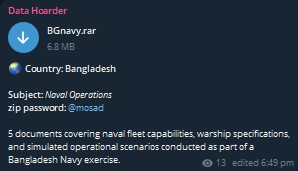 Alleged Data leak of Navy database in Bangladesh
