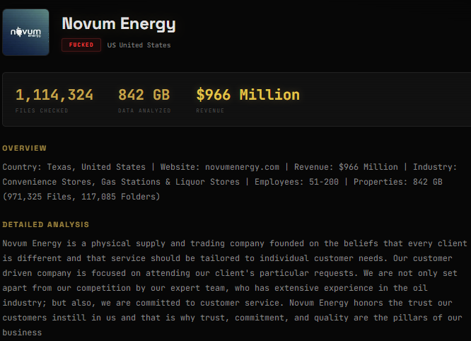 Novum Energy falls victim to GLOBAL SECRET GROUP ransomware