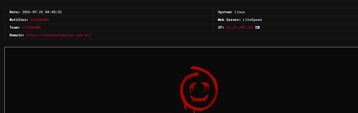 bl33dr00t targets the website of GAD La Libertad