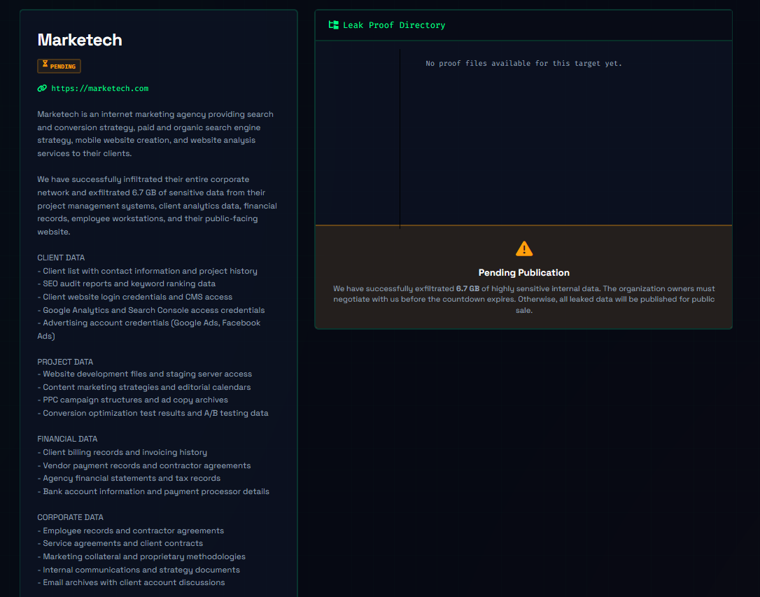 Marketech falls victim to CRPx0 Ransomware