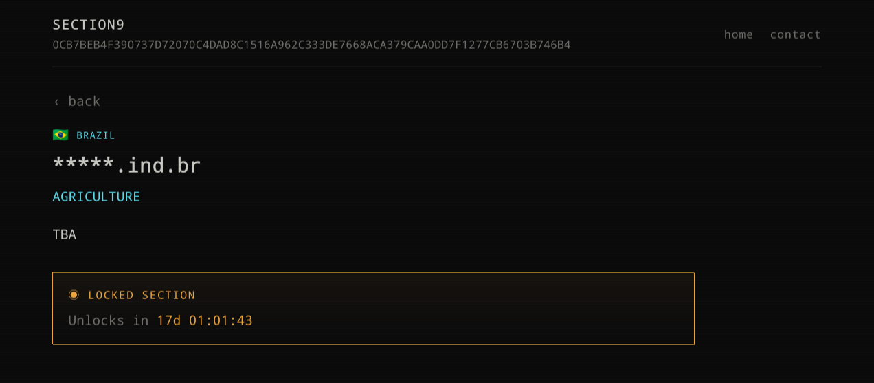 SECTION9 Ransomware group adds an unknown victim (*****.ind.br)