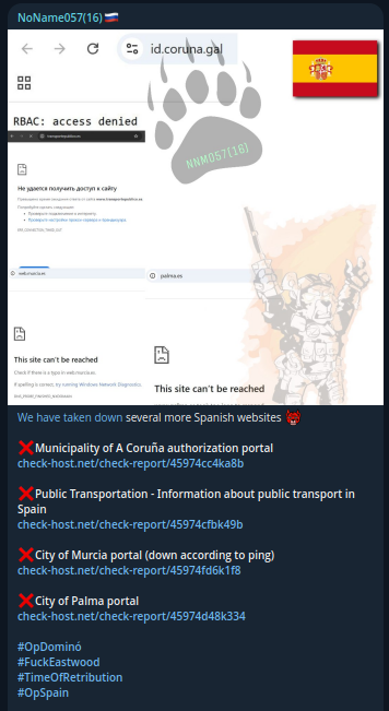 NoName targets the website of Palma city council