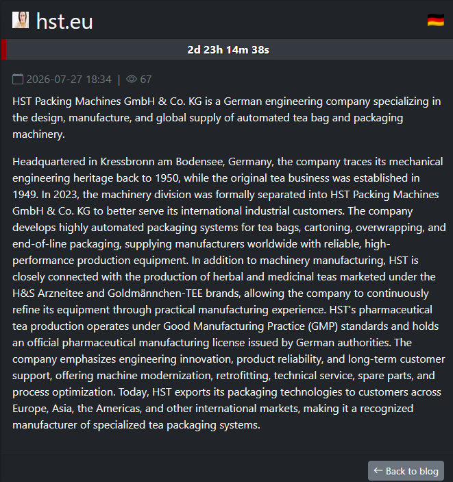 HST Packing Machines GmbH & Co. KG falls victim to SafePay ransomware