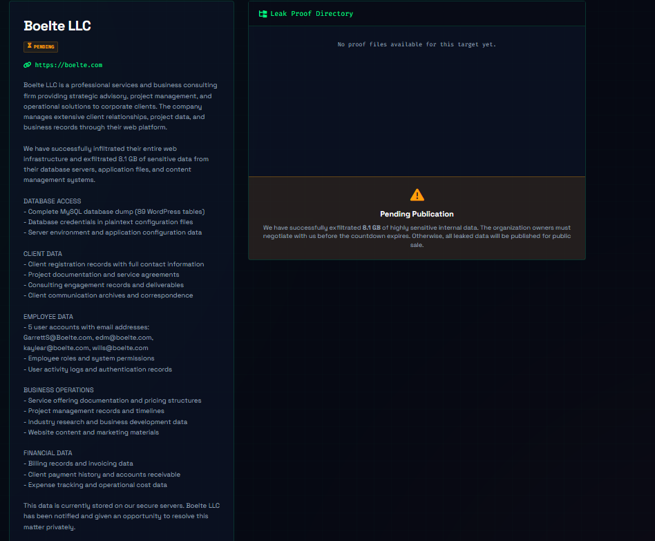 Boelte-Hall Falls Victim to CRPx0 Ransomware