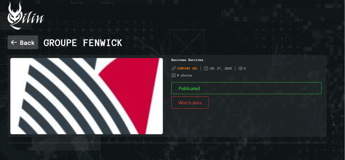 Fenwick falls victim to Qilin ransomware