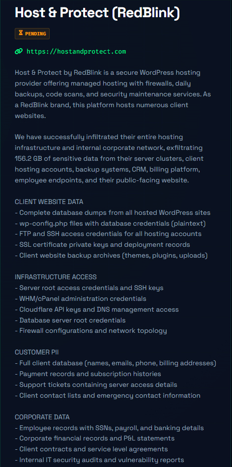 Host & Protect falls victim to CRPx0 ransomware