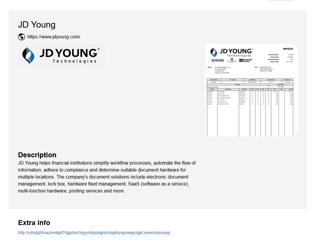JD Young Technologies falls victim to TERMITE ransomware
