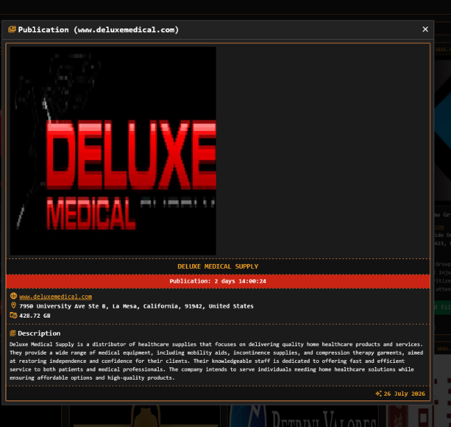 Deluxe Medical Supply falls victim to DragonForce Ransomware
