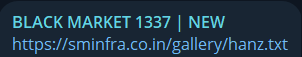 BLACK MARKET 1337 targets the website of SM Infra