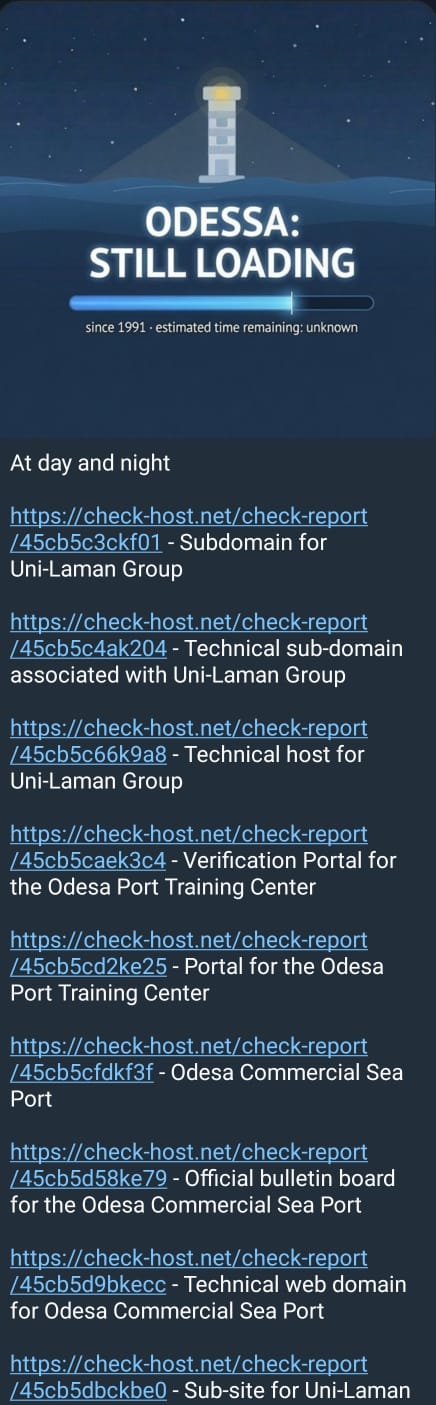 Odessa: Still Loading targets the subdomains of Odessa Port