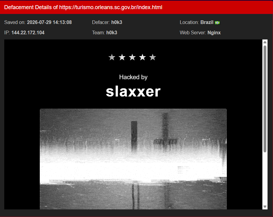 h0k3 targets the website of Orleans Department of Culture and Tourism