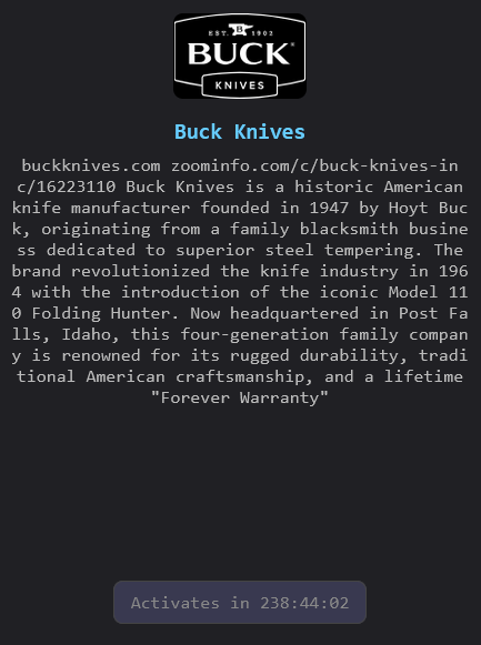 Buck Knives, Inc. falls Victim to The Gentlemen Ransomware