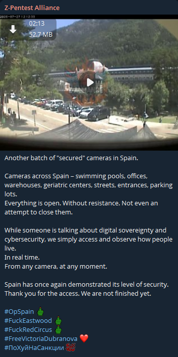 Alleged unauthorized access to an unidentified CCTV cameras in Spain