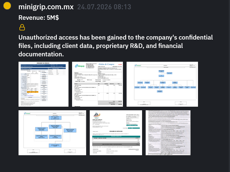 Mini Grip de México S.A. de C.V. falls victim to INC RANSOM Ransomware