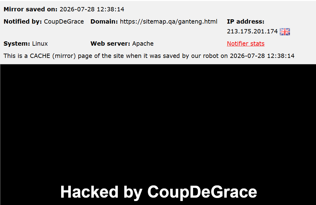CoupDeGrace targets the website of Sitemap Computers W.L.L.