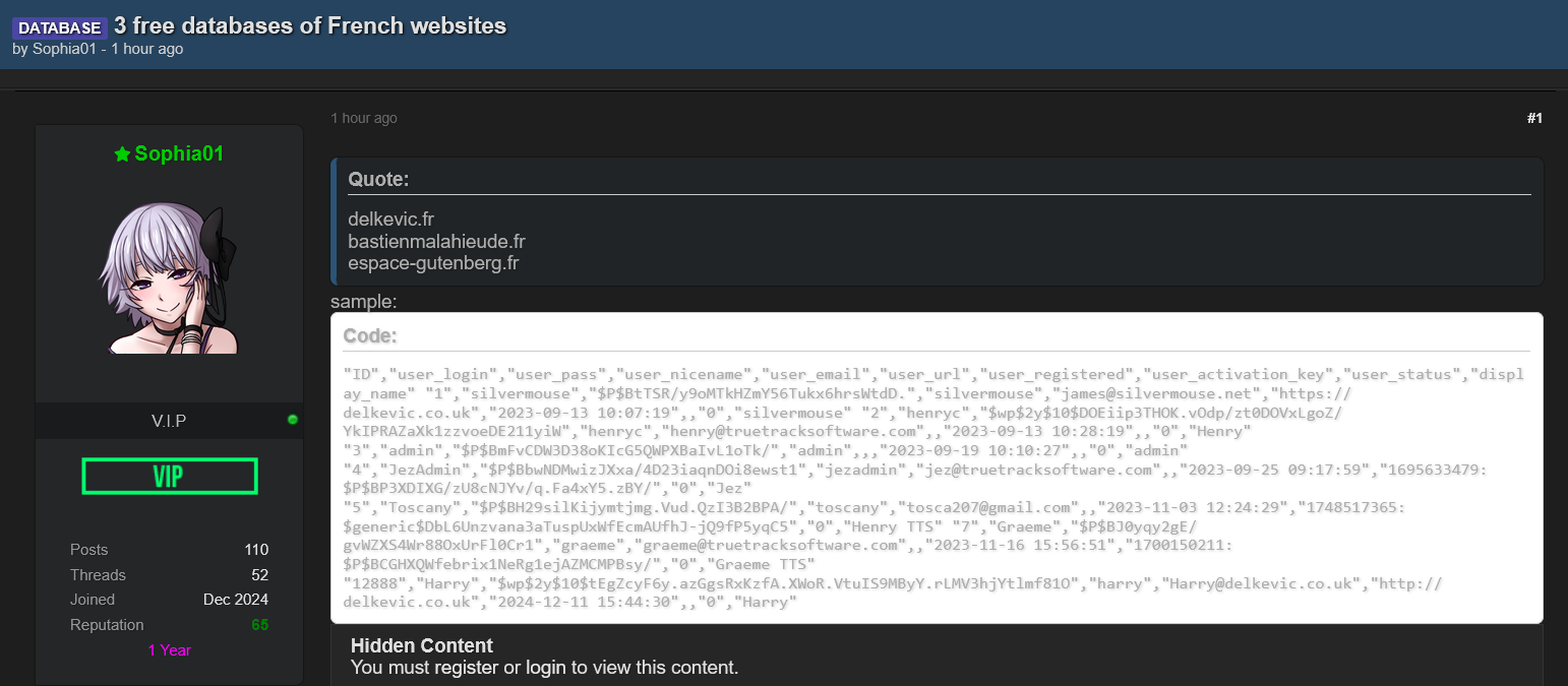Alleged data breach of Delkevic France