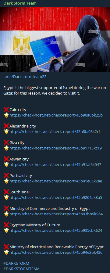 Dark Strom Team targets the website of Egyptian Ministry of Culture