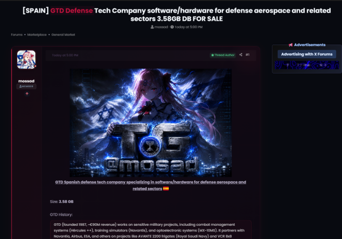 Alleged data breach of GTD