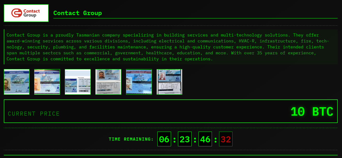 Alleged Data Breach of Contact Group (TAS)