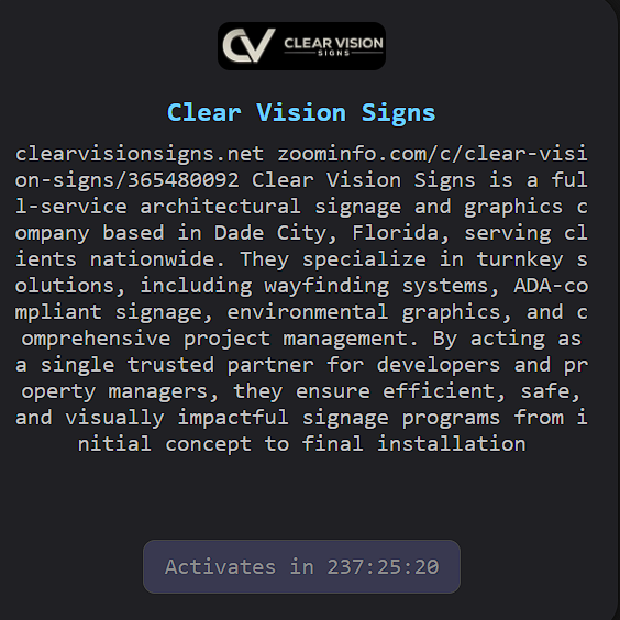 Clear Vision Signs Falls Victim to The Gentlemen Ransomware