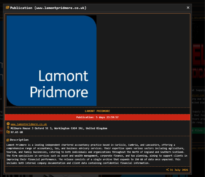Lamont Pridmore falls Victim to DragonForce Ransomware