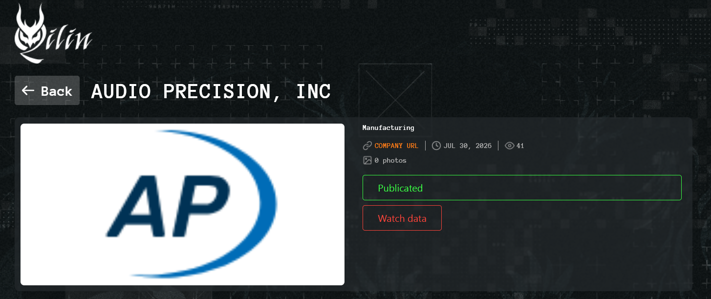 Audio Precision, Inc. falls victim to Qilin Ransomware