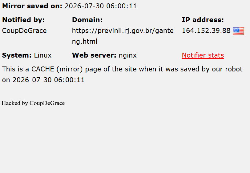 CoupDeGrace targets the website of PREVINIL
