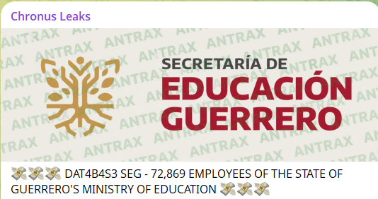 Alleged data breach of Secretaría de Educación Guerrero