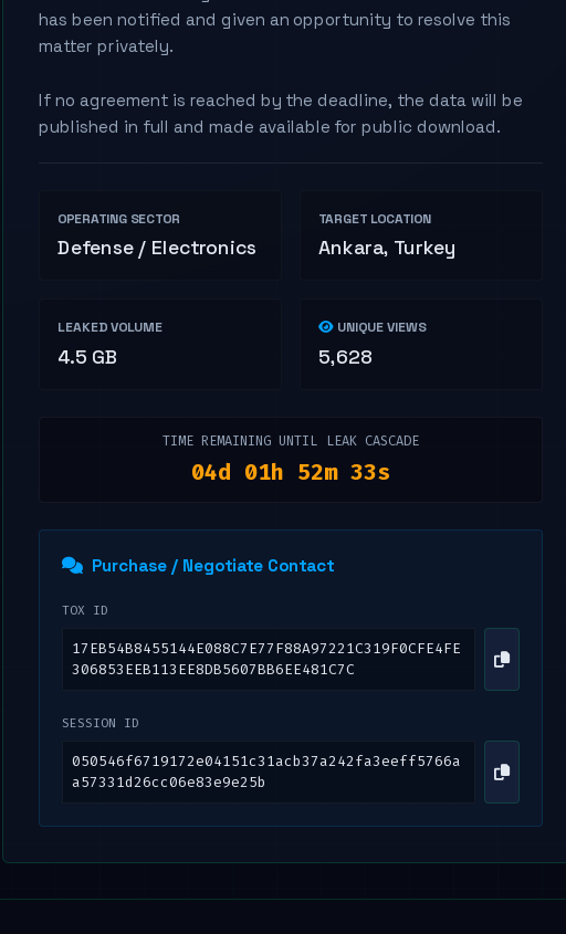 ASELSAN Falls Victim to CRPx0 Ransomware
