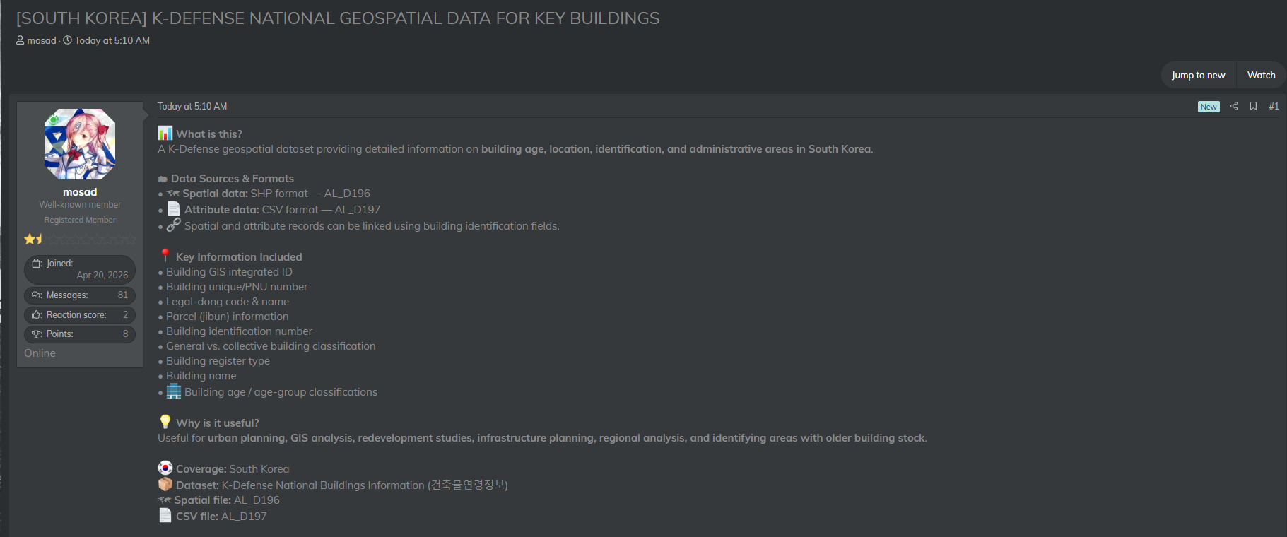 Alleged leak of South Korean national geospatial building database