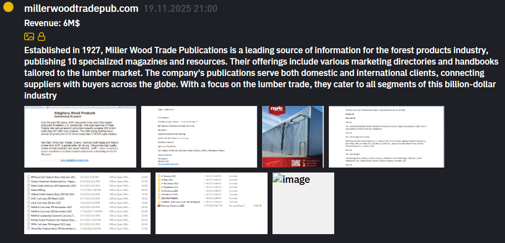 Miller Wood Trade Publications成为INC RANSOM勒索软件受害者
