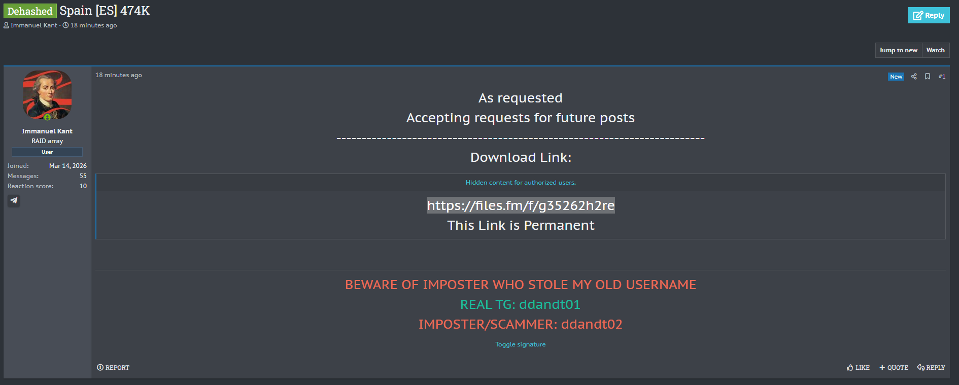 Alleged data leak of Spain