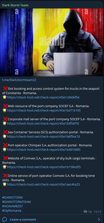 Dark Storm Team targets the website of COMVEX S.A.