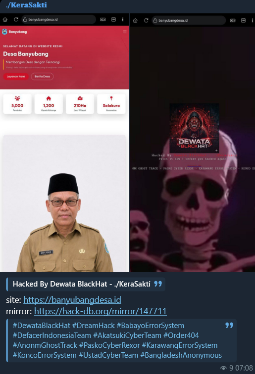 ./KeraSakti targets the website of Desa Banyubang