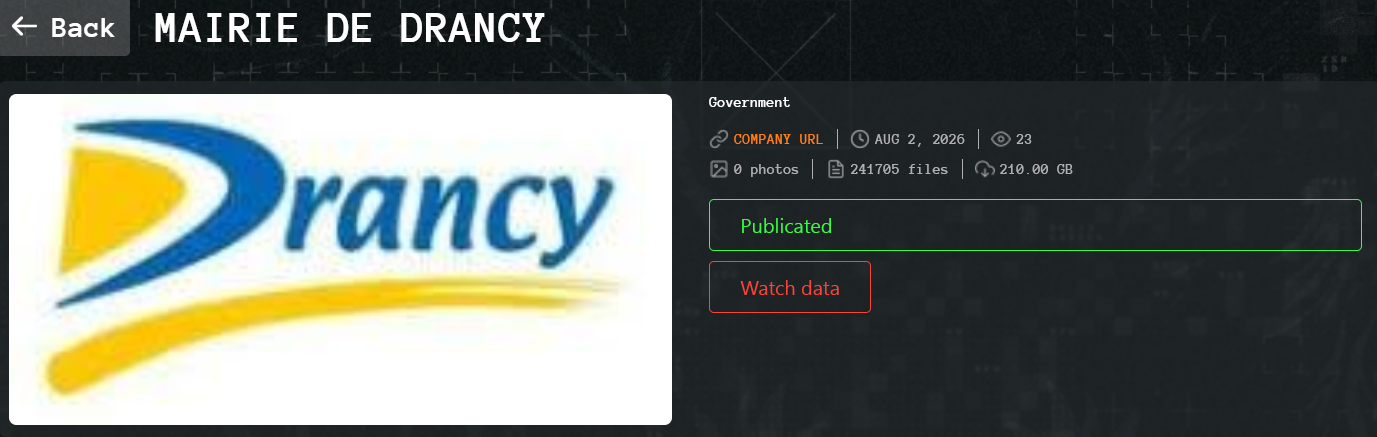 Mairie de Drancy falls Victim to Qilin Ransomware