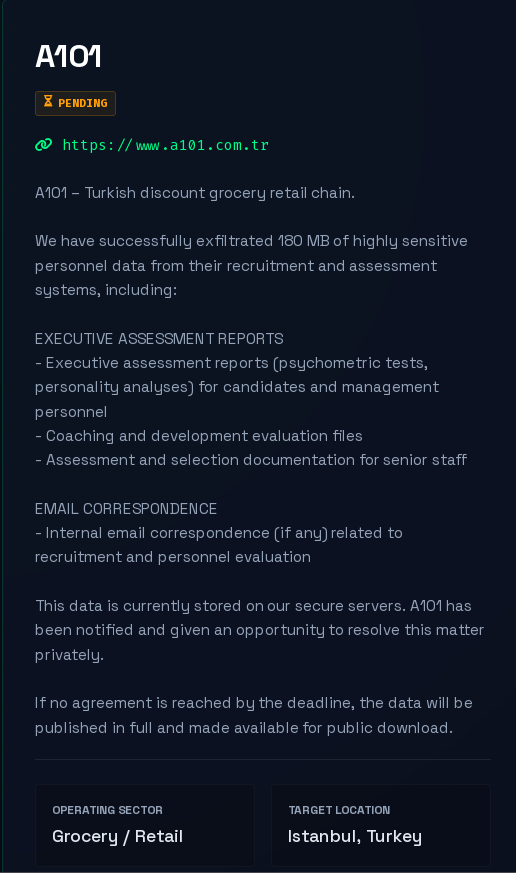 A101 Falls Victim to CRPx0 Ransomware